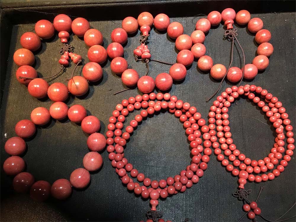 Red ivory beads.